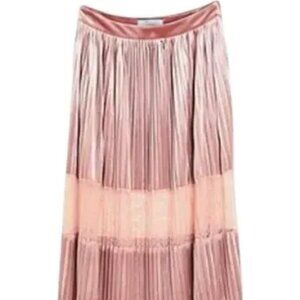 Blumarine Velvet and Lace blush pink maxi skirt size 6
